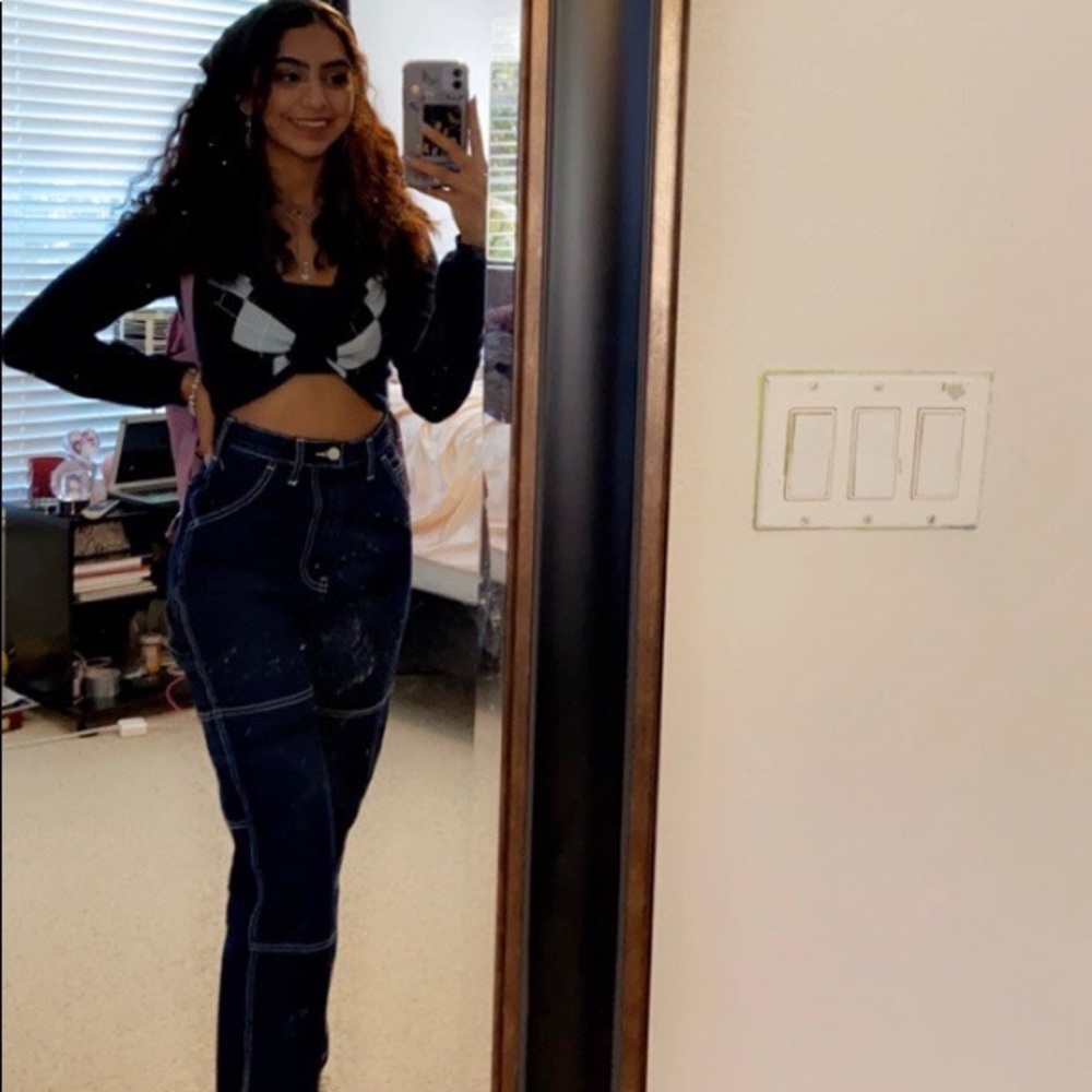 Brandy Melville Ariana dark wash painter pants